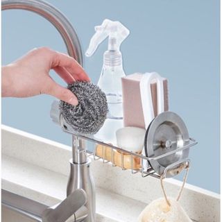 Giá Để Đồ Inox Cài Vòi Nước Rửa bát Nhà Tắm