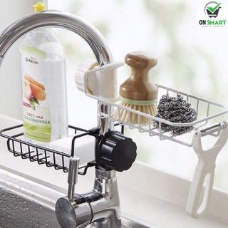 Giá Để Đồ Inox Cài Vòi Nước Rửa bát Nhà Tắm
