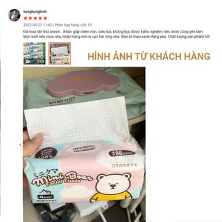 Lốc 100 Gói khăn giấy rút Minibear Nhật, giấy khô, giấy lau mặt, giấy vệ sinh 300 tờ 4 lớp, chất liệu thiên nhiên.