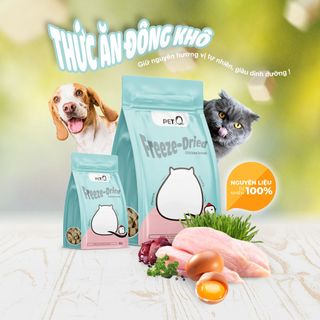Thức ăn cho Chó, Mèo - Thức ăn đông khô cho thú cưng PetQ, giữ nguyên 100% chất dinh dưỡng.