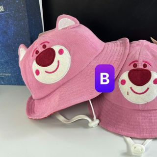 Nón bucket trẻ em đủ mẫu gấu dâu trên nón CQ