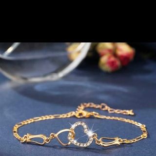 Set nữ trang titan mạ vàng 18k hình trái tim