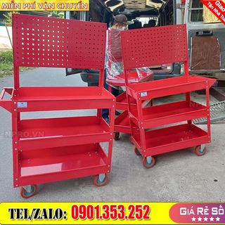 Xe đẩy đựng dụng cụ, đồ nghề 3 ngăn, xe đẩy đựng dụng cụ 3 tầng