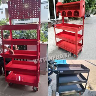Xe đẩy đựng dụng cụ, đồ nghề 3 ngăn, xe đẩy đựng dụng cụ 3 tầng