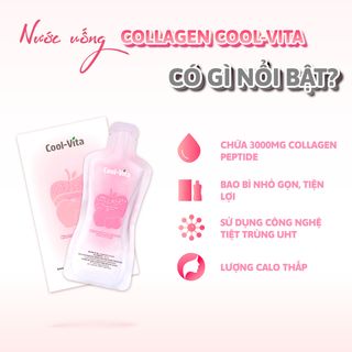 Nước Uống Collagen Peptide 3000mg Coolvita Giúp Trẻ Hóa Da, Cải Thiện Sức Khỏe Cho Tóc Móng (45ml× 7 túi)/hộp