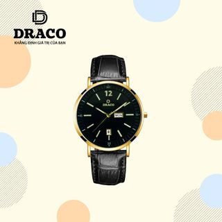 Đồng Hồ Nam - Thương Hiệu DRACO D21-ST01 " The First boy" đen dây da bò đen