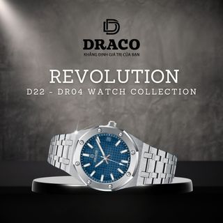 Đồng Hồ Nam - Thương Hiệu DRACO D22-DR04 “Revolution Watch” xanh kim loại bạc