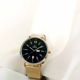 Đồng Hồ Nam - Thương Hiệu DRACO D21-ST01 " The First boy" đen dây lưới vàng