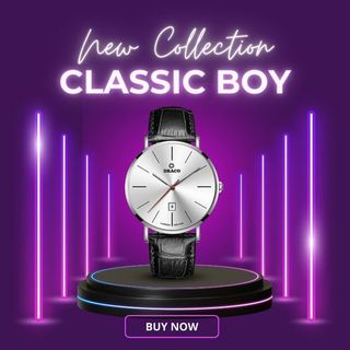 Đồng Hồ Nam - Thương Hiệu DRACO D21-ST02 "Classic Boy" trắng dây da bò đen