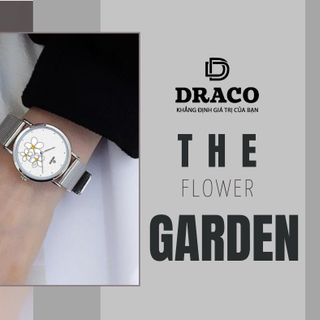 Đồng Hồ Nữ - Thương Hiệu DRACO D22-STN01 "Flower Garden" trắng dây lưới bạc