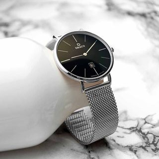 Đồng Hồ Nữ - Thương Hiệu DRACO D22-STN02 "Classic Girl" đen dây lưới trắng