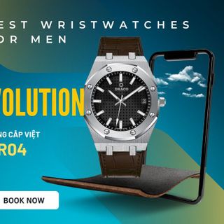 Đồng Hồ Nam - Thương Hiệu DRACO D22-DR04 “Revolution Watch” đen dây da bò nâu