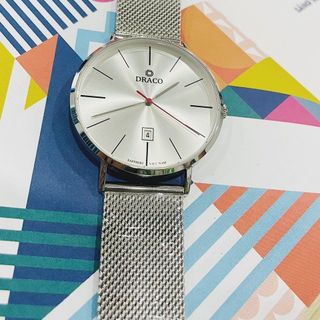 Đồng Hồ Nam - Thương Hiệu DRACO D21-ST02 "Classic Boy" trắng dây lưới bạc