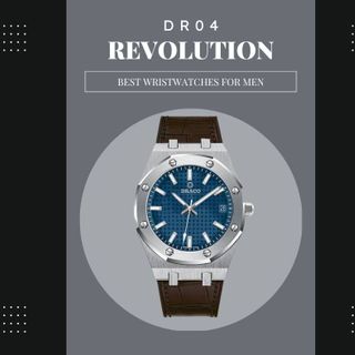 Đồng Hồ Nam - Thương Hiệu DRACO D22-DR04 “Revolution Watch” xanh dây da bò nâu
