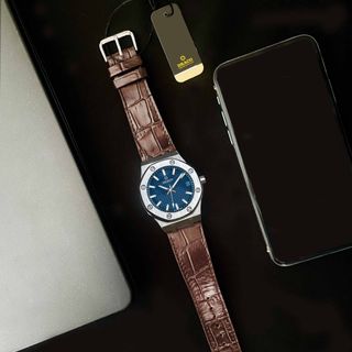 Đồng Hồ Nam - Thương Hiệu DRACO D22-DR04 “Revolution Watch” xanh dây da bò nâu