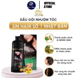 Dầu Gội Phủ Bạc SIN HAIR Nhật Bản 500ML - Thảo Dược Nhuộm Đen Tóc Nâu Tóc Nhân Sâm Nhật Bản