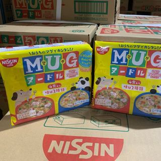 MÌ MUG NISSIN - màu vàng 92g (  hình gấu panda và cún con )  - trên 1 tuổi ( Hàng ăn dặm )