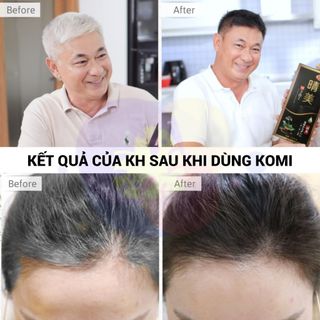 Dầu gội phủ bạc thảo dược Komi Nhật Bản dạng lược phủ màu nhanh hương thảo dược dễ chịu the mát da đầu chai 350ml