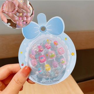 Set dán móng bé đính charm kèm vòng tay