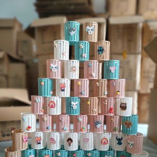 Ống cắm bút rổ tròn