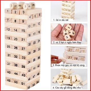 Đồ chơi rút gỗ cỡ lớn kèm xúc xắc
