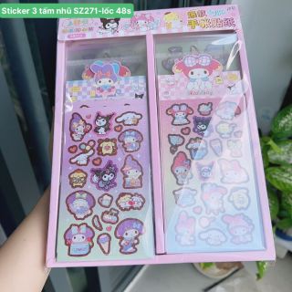 sticker 3 tấm nhũ SZ271-lốc 48 set