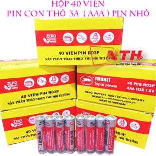 HỘP 40 VIÊN PIN CON THỎ 3A NHỎ AAA