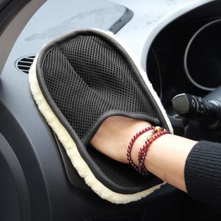 Bao tay rửa xe ô tô không gây trầy xước sơn găng tay lông cừu cọ rửa xe máy loại mỏng thấm hút nước
