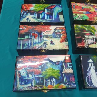 Hộp nữ trang Sơn Mài Cao Cấp Thanh Bình Lê size 12x20x6 cm đựng đồ trang sức, vật dụng nhỏ xinh phòng ngủ, trang trí, làm quà tặng ý nghĩa giá sỉ