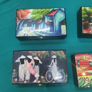 Hộp nữ trang Sơn Mài Cao Cấp Thanh Bình Lê size 12x20x6 cm đựng đồ trang sức, vật dụng nhỏ xinh phòng ngủ, trang trí, làm quà tặng ý nghĩa