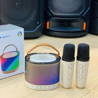 Loa bluetooth karaoke  K52 tặng kèm 2 mic.