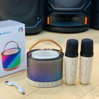 Loa bluetooth karaoke  K52 tặng kèm 2 mic.