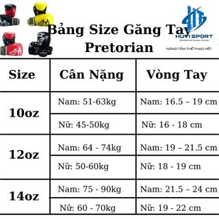 Găng Tay Boxing Pretorian, Bao Tay Đấm Bốc Quyền Anh MMA Võ Thuật Cao Cấp BN