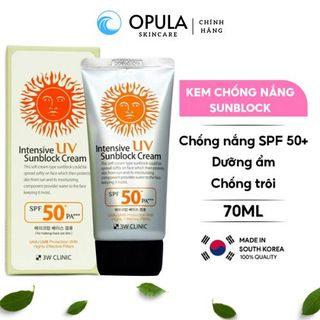Kem Chống Nắng 3W Clinic Hàn Quốc Intensive UV Sunblock Cream SPF 50 PA+++ 70ml giúp bảo về da và dưỡng ẩm cho da giá sỉ
