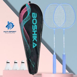 Cặp Vợt Cầu Lông BOSHIKA 300 Cao Cấp Tặng Kèm Túi Đựng, Vợt Cầu Lông Nhẹ Tay Chất Liệu Hợp Kim Sắt Bền Bỉ Chắc Chắn