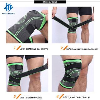 Bảo Vệ Đầu Gối, Đai Quấn Băng Bó Gối Thoáng Khí Có Đai Cuốn Aolikes AL7720 Chơi Thể Thao Tập Gym Cầu Lông Đá Banh