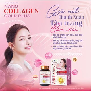 Viên uống chống lão hóa Nano Collagen Gold Plus - Bổ sung collagen giúp ngăn ngừa lão hóa da, giảm khô da, nhăn da, nám da, giữ ẩm cho da giúp làm đẹp da. (Hộp)