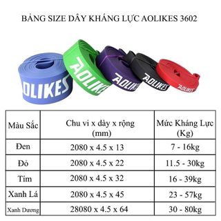 Dây Kháng Lực Đàn Hồi Đa Năng Hỗ Trợ Tập Luyện Tập Gym Cao Su Power Band Aolikes Chính Hãng AL3602
