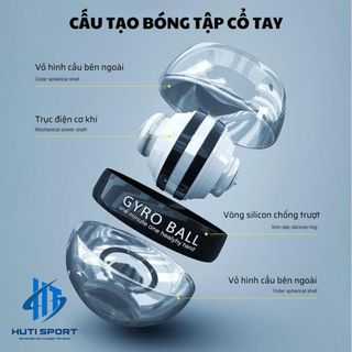 Bóng Tập Cổ Tay Phát Quang Tự Động HUTI SPORT, Thiết Bị Chuyên Dụng Cầm Tay Giảm Stress, Rèn Luyện Sức Mạnh Có Đèn Led