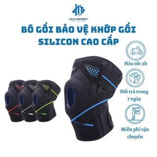Bó Gối Băng Quấn Bảo Vệ Khớp Gối HUTI SPORT Silicon Cao Cấp Tập Gym Thể Hình Bóng Chuyền Bóng Rổ Aolikes AL7909