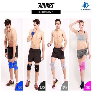 Bảo Vệ Đầu Gối, Băng Quấn Bó Gối Silicon Thủ Môn Đá Bóng Cầu Lông Bóng Chuyền Tập Gym Thể Hình Aolikes AL7912