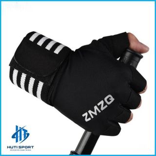 Găng Tay Tập Gym Nam Hở Ngón Bao Tay Tập Tạ Thể Hình Xà Đơn ZMZQ Nam Nữ Có Cuốn Cổ Tay