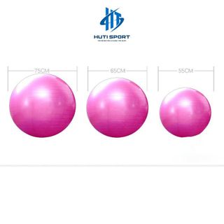 Bóng Tập YOGA, Banh Bóng Yoga Tập Gym Thể Hình Cao Cấp 55 65 75cm Dày 2mm Chống Nổ [ Tặng kèm phụ kiên bơm ]