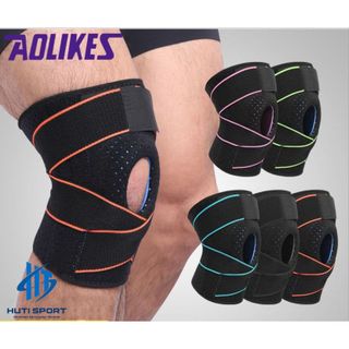 Bó Gối Thể Thao, Đai Cuốn Băng Đầu Gối Bảo Vệ Khớp Gối Silicon Cao Cấp Aolikes AL7908 chơi thể thao tập gym chạy bộ