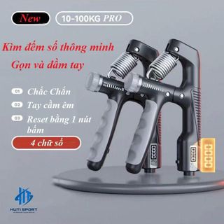 Kìm Bóp Tay Điện Tử HUTI SPORT, Dụng Cụ Tập Cơ Tay Bản Chữ R Tập Gym Tại Nhà Điều Chỉnh Cường Độ 10-100KG