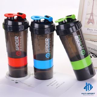 Bình Lắc Whey Bình Nước Thể Thao Tập Gym Shaker Đựng Protein BCAA 3 Ngăn Tiện Dụng 500 ML