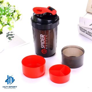 Bình Lắc Whey Bình Nước Thể Thao Tập Gym Shaker Đựng Protein BCAA 3 Ngăn Tiện Dụng 500 ML