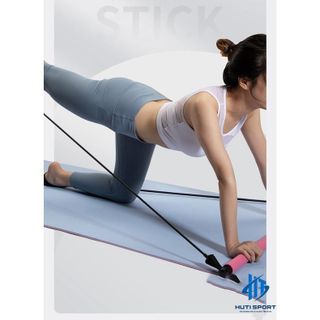 Gậy Tập Gym, Thanh Gậy Tập Gym Sitck Yoga Kèm Dây Kháng Lực Tập Luyện Thể Thao Tại Nhà