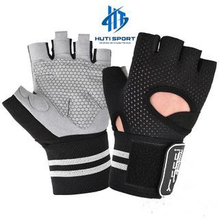 Găng Tay Tập Gym Nam Nữ HUTI SPORT Có Cuốn, Bao Tay Tập Tạ Thể Hình Xà Đơn Thể Thao Có Cuốn Cổ Tay