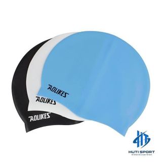 Mũ Bơi HUTI SPORT, Nón Bơi Người Lớn Nam Nữ Trùm Tai Silicon Chống Nước Cao Cấp Aolikes AL5010